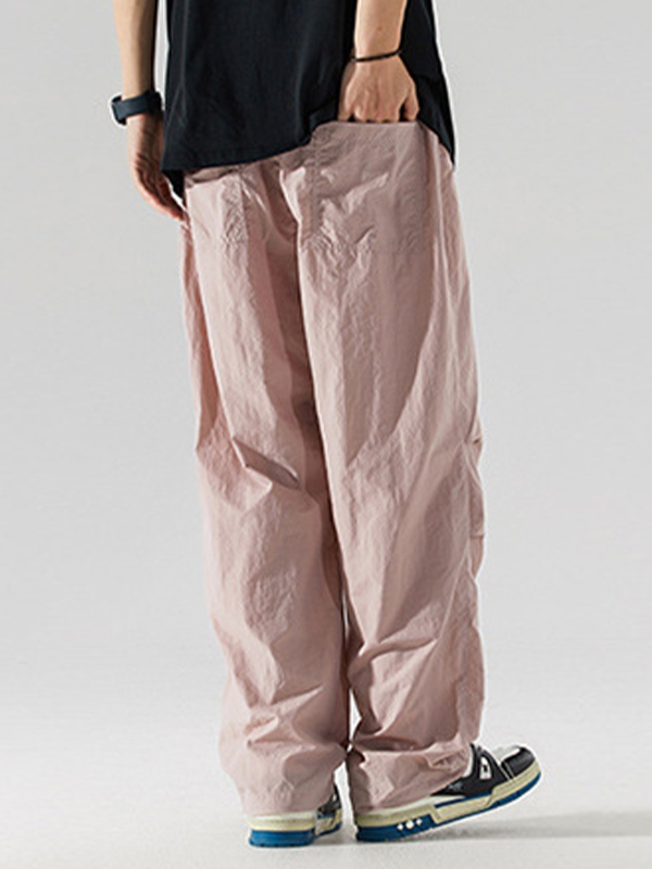 Herren-Hose mit plissiertem Kordelzug und weitem Bein-2