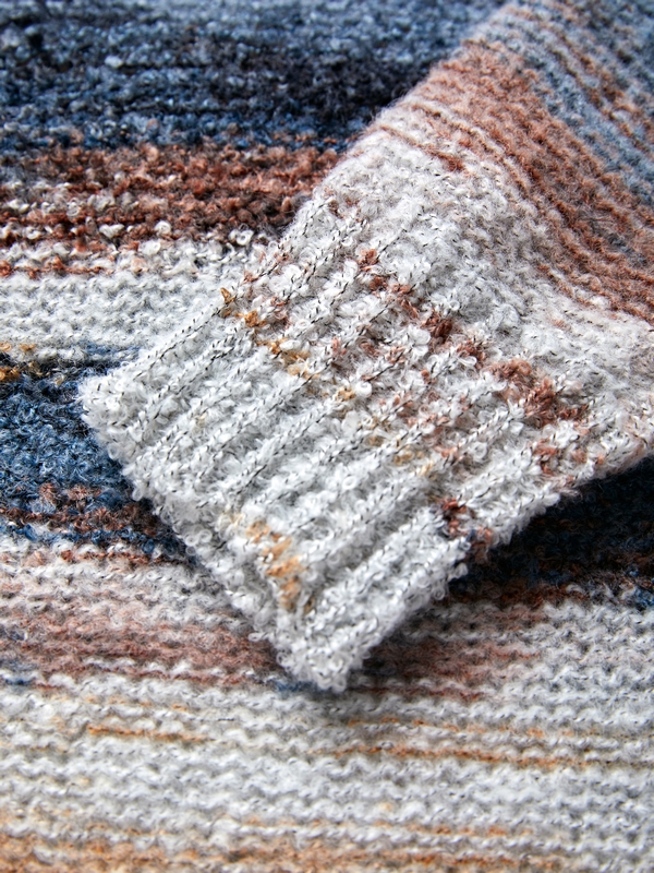 Strickpullover mit kontrastfarbenen Streifen für Herren-5