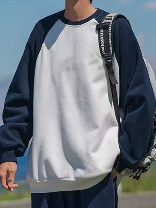 Kontrastfarbenes Raglan-Langarm-T-Shirt für Herren-1