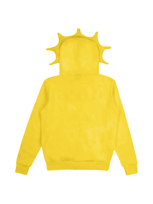 Übergroßer Kapuzenpullover für Herren mit lustigem Aufdruck und Reißverschluss-1