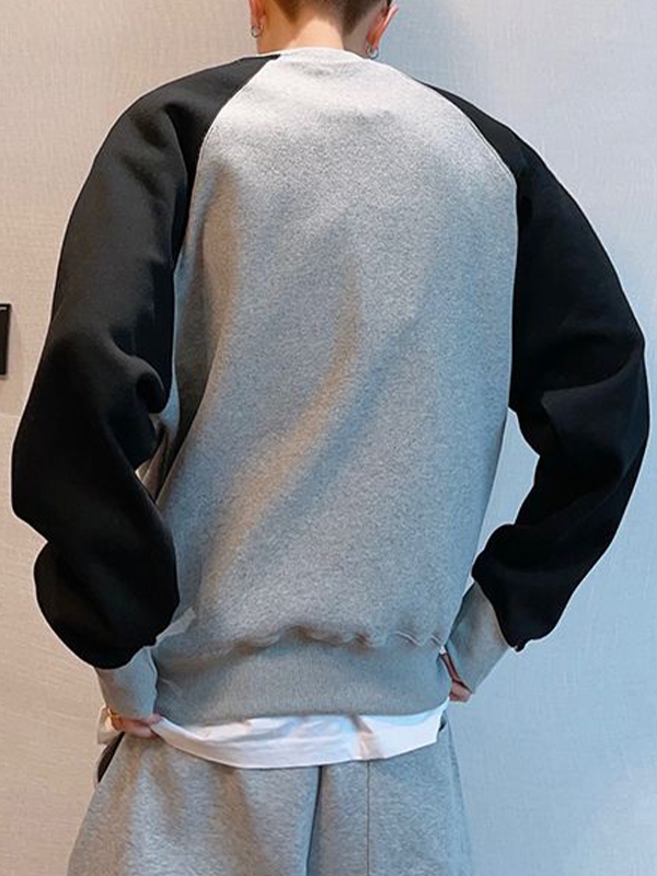 Herren-Pullover-Sweatshirt mit Raglan-Buchstaben-Print-1