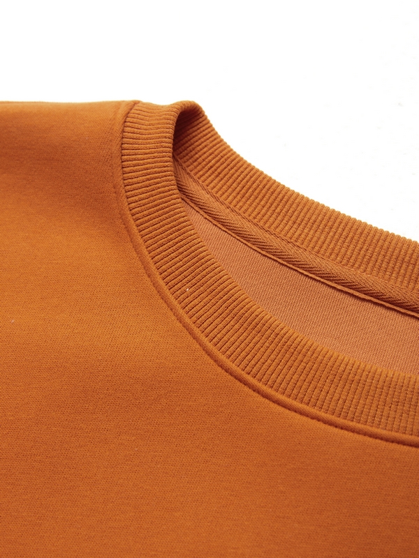 Einfarbiger, mit Label verzierter, übergroßer Kapuzenpullover-2